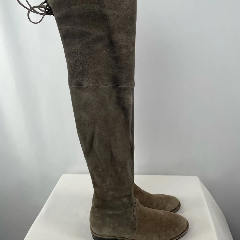 Stuart Weitzman‎ Lowland Suede Over-the-Knee Boots in Taupe Size 7.5
